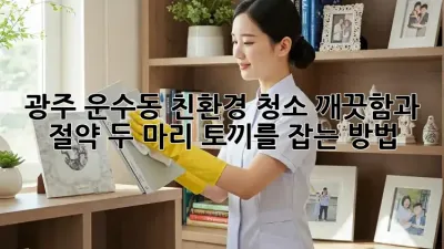 광주 운수동 친환경 청소: 깨끗함과 절약, 두 마리 토끼를 잡는 방법!